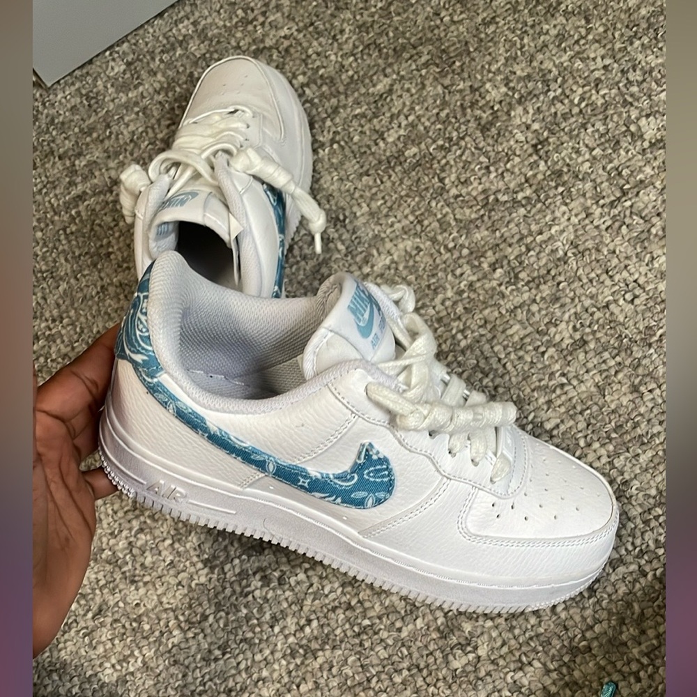Nike Air Force 1, white and blue 🤍🩵, size 6 for woman